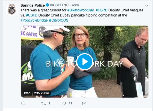 CSPD CSFD pancake flipping Bike to Work Day